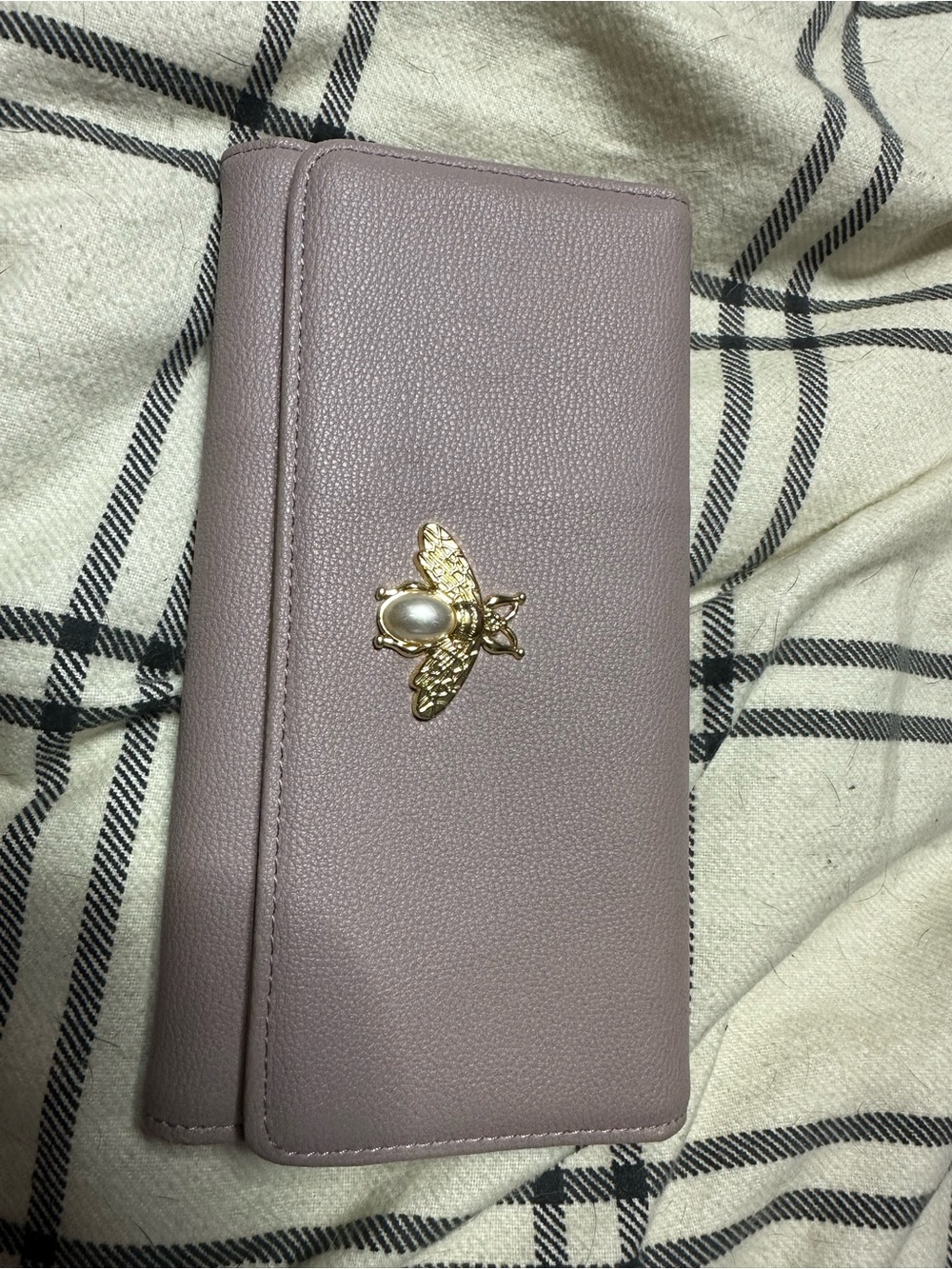 Neutral Beige Trifold Wallet with ID Windows